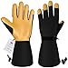 OZERO Ski Gloves, -40°F Cold Proof Winter Snow Warm Glove - 150g 3M Thinsulate Insulated Cotton & 5-inch Long Sleeve - Waterproof Nylon & Cowhide Leather Palm & Good Grip for Men & Women - Yellow/L