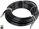 Sewer Jetter Kit 1/4" NPT x 100' Hose & 4.5 Orifice Button Nose Nozzle 4000 PSI