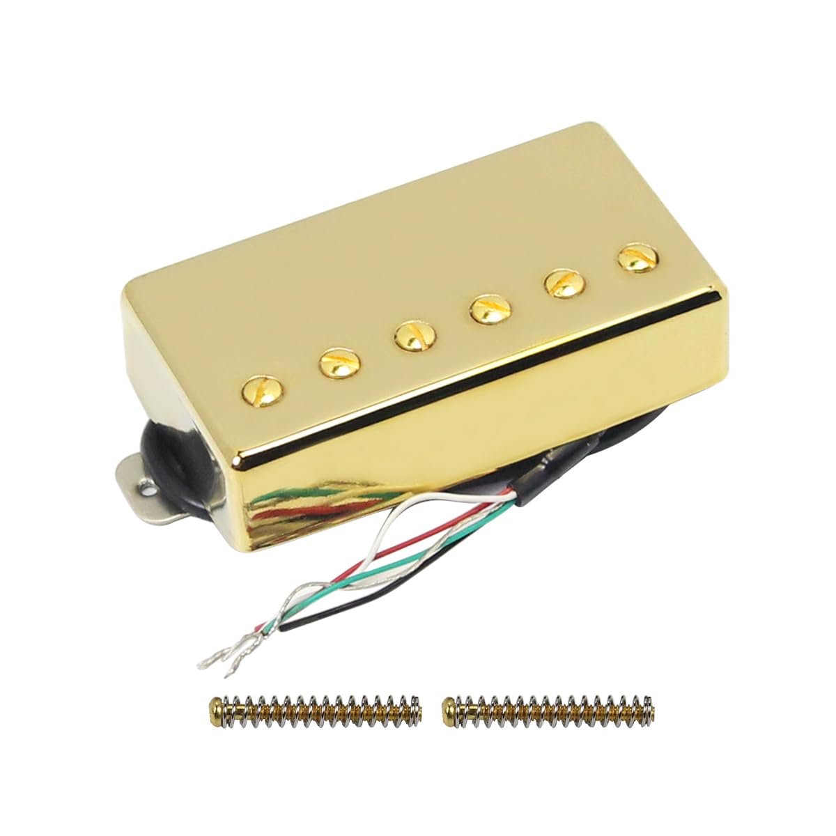 FLEOR Alnico 5 Guitar Humbucker Pickup 4-Wires 14-15K Bridge Pickup Fit LP Guitar Part, Golden