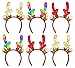 Christmas Santa Headbands, 6 Pack Womens Girls, Xmas Festive Party Winter Headwear Decor, Bulk (Reindeer)