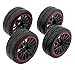 4PCS RC Racing Rubber Tires,Fit HSP HPI 9068-6081 1/10 Car On Road Wheel Rim