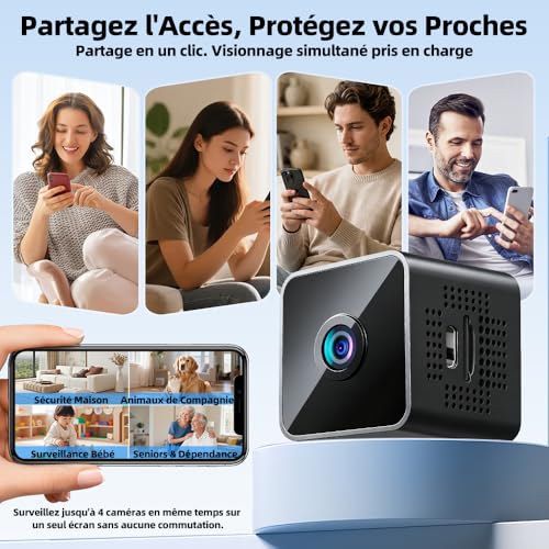 Mini WiFi Spy Camera 1080P Full HD Discreet Indoor Surveillance Camera with Motion Detection and Night Vision, Small Smart Camera for Baby, Home, Office and Car, Black