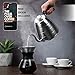 Brewello Gooseneck Kettle - Pour-Over Coffee Kettle with Built-in Thermometer and Triple-Layer Base (40-Ounce/1.2Liter) Stainless Steel Kettle for Baristas and Home Coffee Brewing Enthusiasts