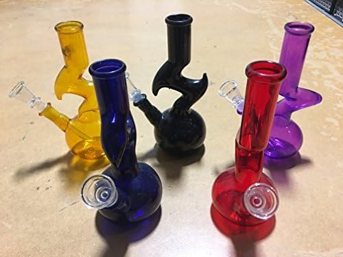 NON GLASS ON GLASS BENT ELBOW BUBBLER BEAKER 5" ASSORTED COLORS