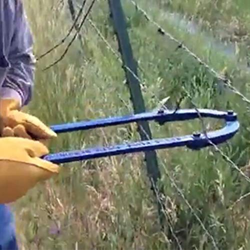 Barbed Razor Wire Repair Tool, Agricultural Farm Fencing Razor Wire Crimpers Tool, Barbed Wire Manual Holder Tool for Patch Garden Fence (Blue)