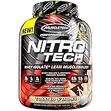 MuscleTech NitroTech Protein Powder Plus Muscle Builder, 100% Whey Protein with Whey Isolate, Toasted S'mores, 40 Servings (4lbs)