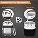 Lauzq Metal Airpods Case,Hard Case Cover Full Protective Skin Cover Shockproof Compatible Airpods 1&2 Charging Case(Not for Wireless Charging),Dual-Layer Silicone & Anti-Lost Keychain