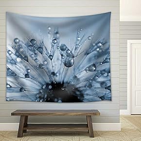 Dewy Dandelion Close Up - Fabric Wall Tapestry Home Decor - 51x60 inches