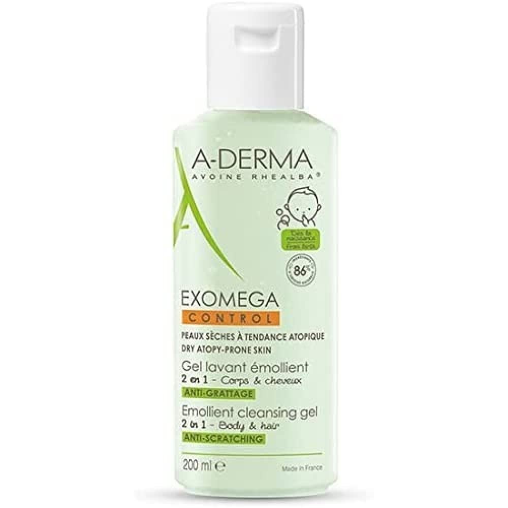 A-DERMA Exomega Control 2in1 Emollient Cleansing Gel (200 ml)