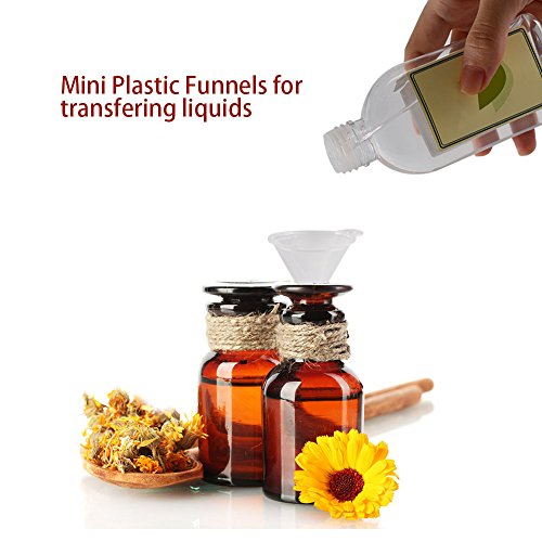 3ML Plastic Transfer Pipettes, Teenitor 100pcs Eye Dropper & 20pcs Mini Plastic Funnels for Lab bottle Chemical liquid Essential Oils Clear 120pcs