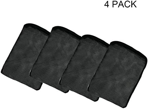 4 Pcs Black Filter Bags Mofawo Aquarium Universal Media Filter Bag for Bio Balls Pelletized Carbon Ceramic Rings Ammonia Remover(8"x 5.5",Black)