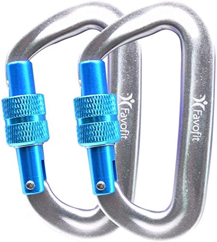 Favofit 12KN Heavy Duty Aluminium Carabiners (Weight Limit at 2697 lbs Each), Carabiner Clips for Hammock, Camping, Hiking, Backpacking, Keychain, Dog Leash & Harness etc.