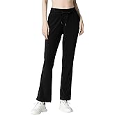 Leapstride Women's Micro Flared Fleeced Sweatpants - Elastic Waist Drawstring, Warm Fleece for Winter Daily Wear