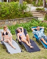 KingCamp Oversize Padded Sun Lounger 200x68 cm 5-Position Backrest Heavy Duty view 2