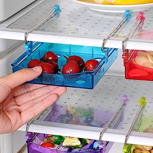 Pink Lizard Multipurpose Fridge Storage Sliding Drawer Refrigerator Organizer Space Saver Shelf