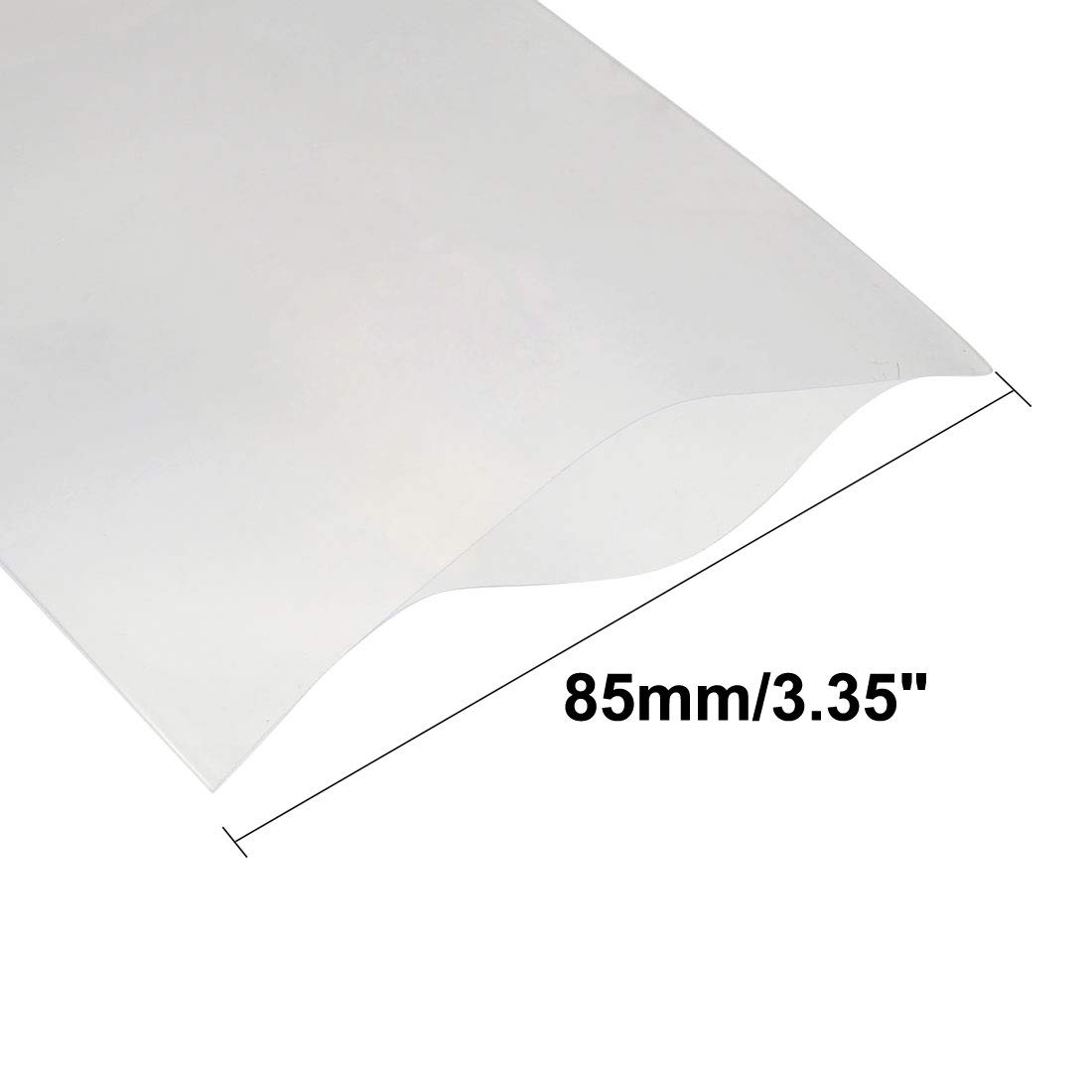 sourcing map 85mm Flat PVC Heat Shrink Tubing Battery Wrap 1m Length for 18650 Battery Clear, 85mmx1000mm - Image 3
