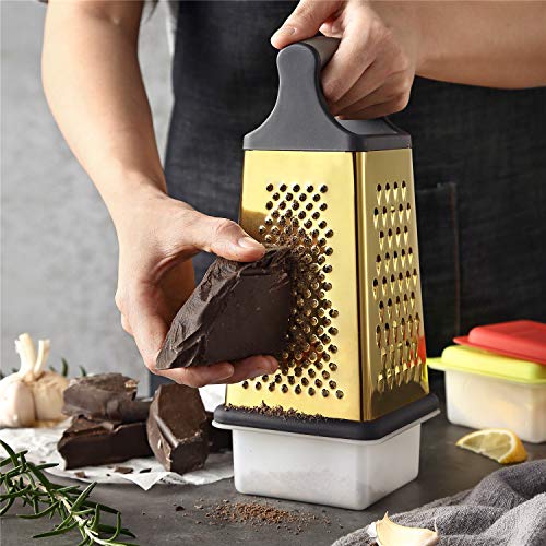 Dishwasher safe Gold Titanium Box Grater, Marco Almond® KYA53 Stainless