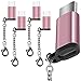 5 Pack USB Type C Adapter, AFUNTA USB C to Micro USB Convert Connector Fast Charger with Keychain for Samsung Galaxy S8 New Macbook Pixel XL Nexus 5X 6P-Pink