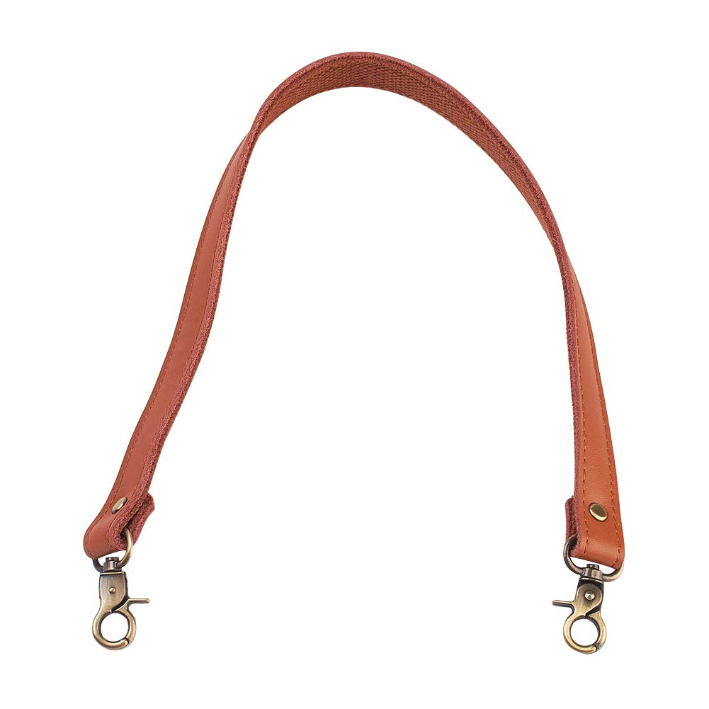 CHGCRAFT 2Pcs 22.8 inches Genuine Leather Purse Handles Hand Bag Black Replacement Straps with Alloy Clasps
