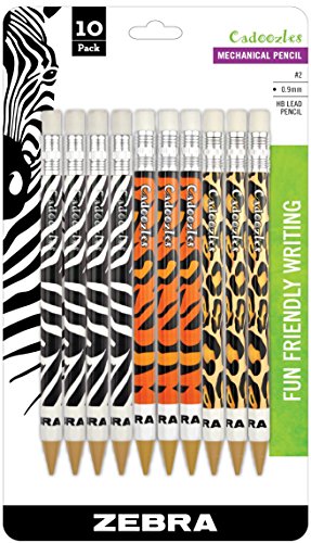 Zebra Cadoozle Mini Mechanical Pencils - 0.7mm Lead, 10-Pack With 2 Of Each Color, Retractable & Refillable - View #3