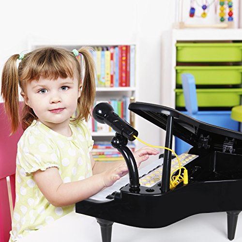 iFixer 31 Keys Piano Keyboard Toy for Toddlers Kids' Musical Talent Development, Electronic Musical Multifunctional Instruments with Microphone, Audio Link Mobile IPad PC, Black