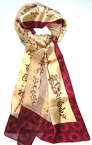 Silksalon XL Oblong 100% Silk Scarf Belt Wrap Chinese A1329