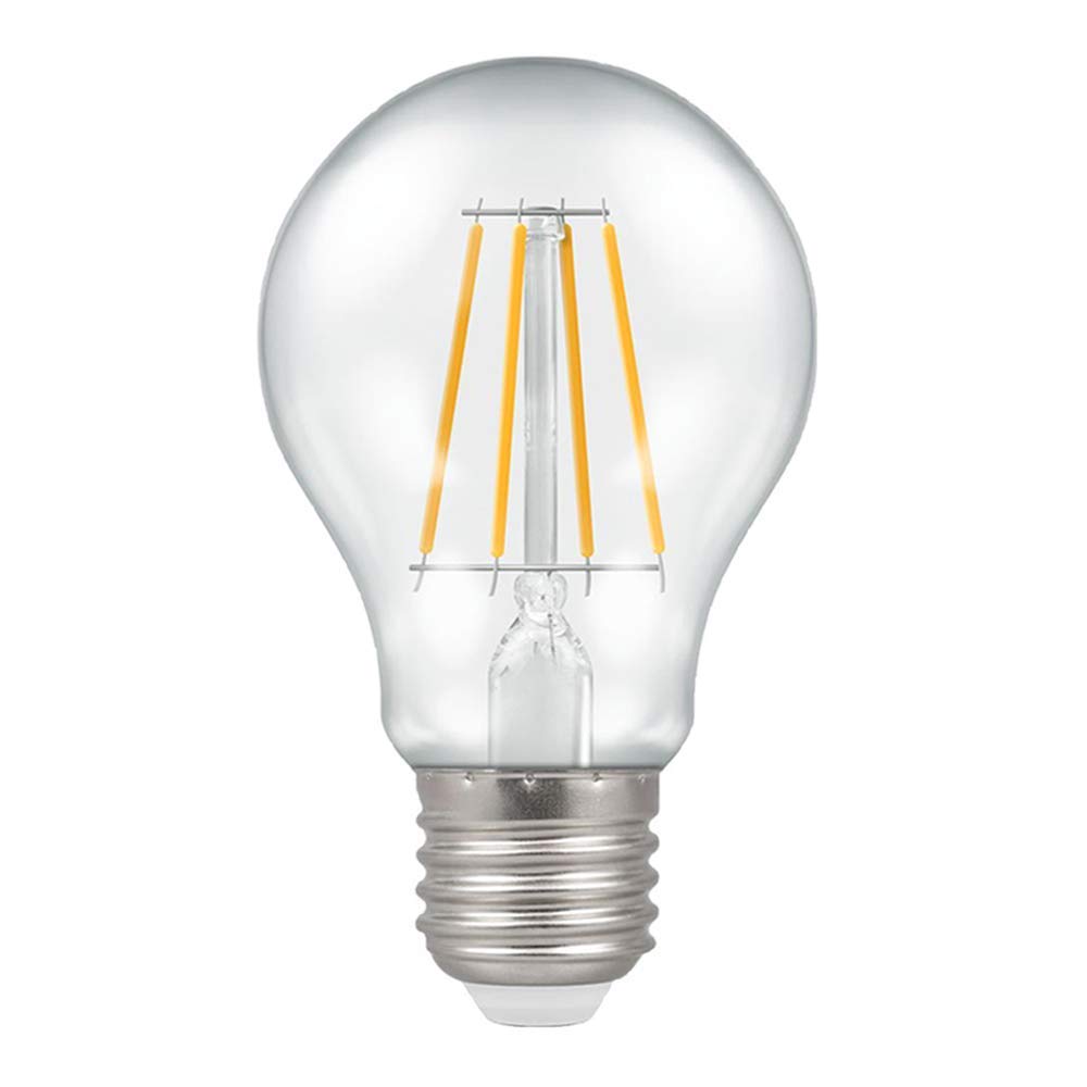 Crompton LED Dimmable Filament GLS Light Bulb Clear 7.5W E27 ES 2700K Warm White 60W Incandescent Bulb Equivalent 806 Lumens Energy Saving led Bulbs Edison Screw LED Light Bulbs