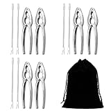 Seafood Tools Set Nut Cracker of 12 Pieces with with 6 Lobster Crab Crackers and 6 Seafood Forks /Picks with Storage Bag
