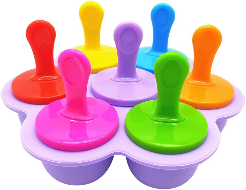 7 Hole Silicone Popsicle Mold DIY Colorful Ice Grid Molds Ice Cream Molds Trays Reusable
