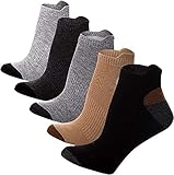 5 Pairs Athletic Low Cut Socks Cotton Cushioned Ankle Casual Socks
