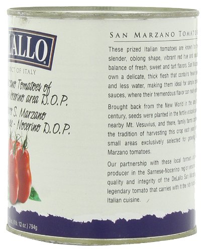 DeLallo Imported San Marzano Whole Peeled Tomatoes, 28-Ounce Cans (Pack of 6) - Thumbnail 4