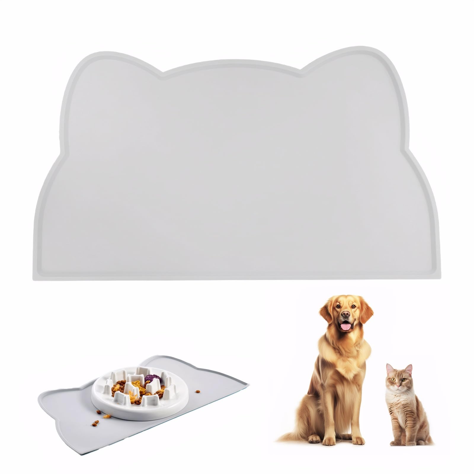 MAEXUS Cat Bowl Mat, Dog Feeding Mat, Non-Slip Silicone, Waterproof, Easy to Clean