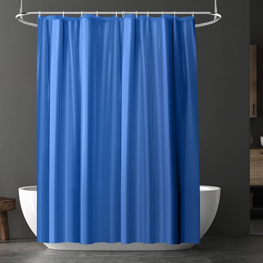 URAQT Shower Curtain Anti Mould Waterproof PEVA 180x180 Dark Blue 12 Hooks