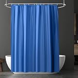URAQT Shower Curtain Anti Mould Waterproof PEVA 180x180 Dark Blue 12 Hooks