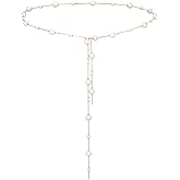 Pearl Body Chain Gold Pearl Waist Chain Belt for Women Fashion Adjustable Pearls Chains Belt for Dresses Jeans Beach Body Jewelry