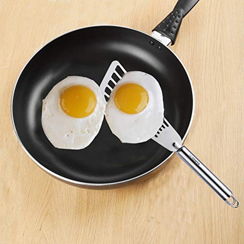 Tenta Kitchen Flexible Fish Turner Spatula, for Fish/egg/meat/dumpling Frying (Turner Set Of 2)
