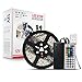 Blue Wind Led Strip Lighting 5M 16.4 Ft 5050 RGB 300leds Flexible Color Changing Full Kit with 44 Keys IR Remote Controller +Control Box+ 12v 5A Power Supply