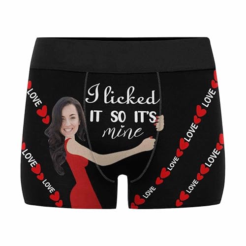 Custom Men's Novelty Boxer Briefs Personalized Funny Heart