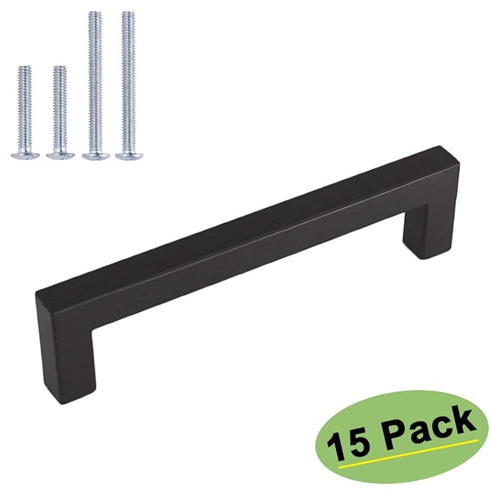 Buy homdiy Black Pulls Square Black Drawer Pulls 41/2 Inch