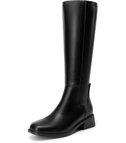 Amazon.com | FOWT Women Platform Round Toe Knee High Boots Comfy