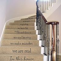 Huaze Removable Stair Sticker - DIY Steps Removable Stair Sticker Home Decor Ceramic Tiles Patterns Staircase Wallpaper Wall Mural Home Decor Decoration (Black)