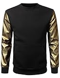 URBANCREWS Mens Hipster Hip Hop Long Sleeve Pullover Crewneck Sweatshirt