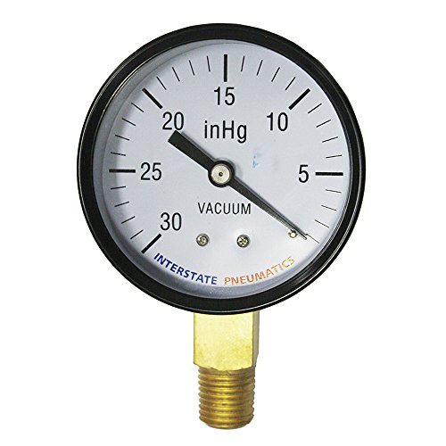 UPC 791674925569, Interstate Pneumatics G2024-030V Vaccum Pressure Gauge 30 PSI 2-1/2 Inch Diameter 1/4 Inch NPT Bottom Mount