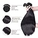 Allrun Hair Brazilian Straight Human Hair 3 Bundles (16 18 20inch) Unprocessed Virgin Human Weave Hair Natural Black for Women 95-105g/1 Bundles