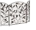 Deco 79 Metal Foldable Mesh Netting 3 Panel Fireplace Screen with Leaf and Vine Relief, 45