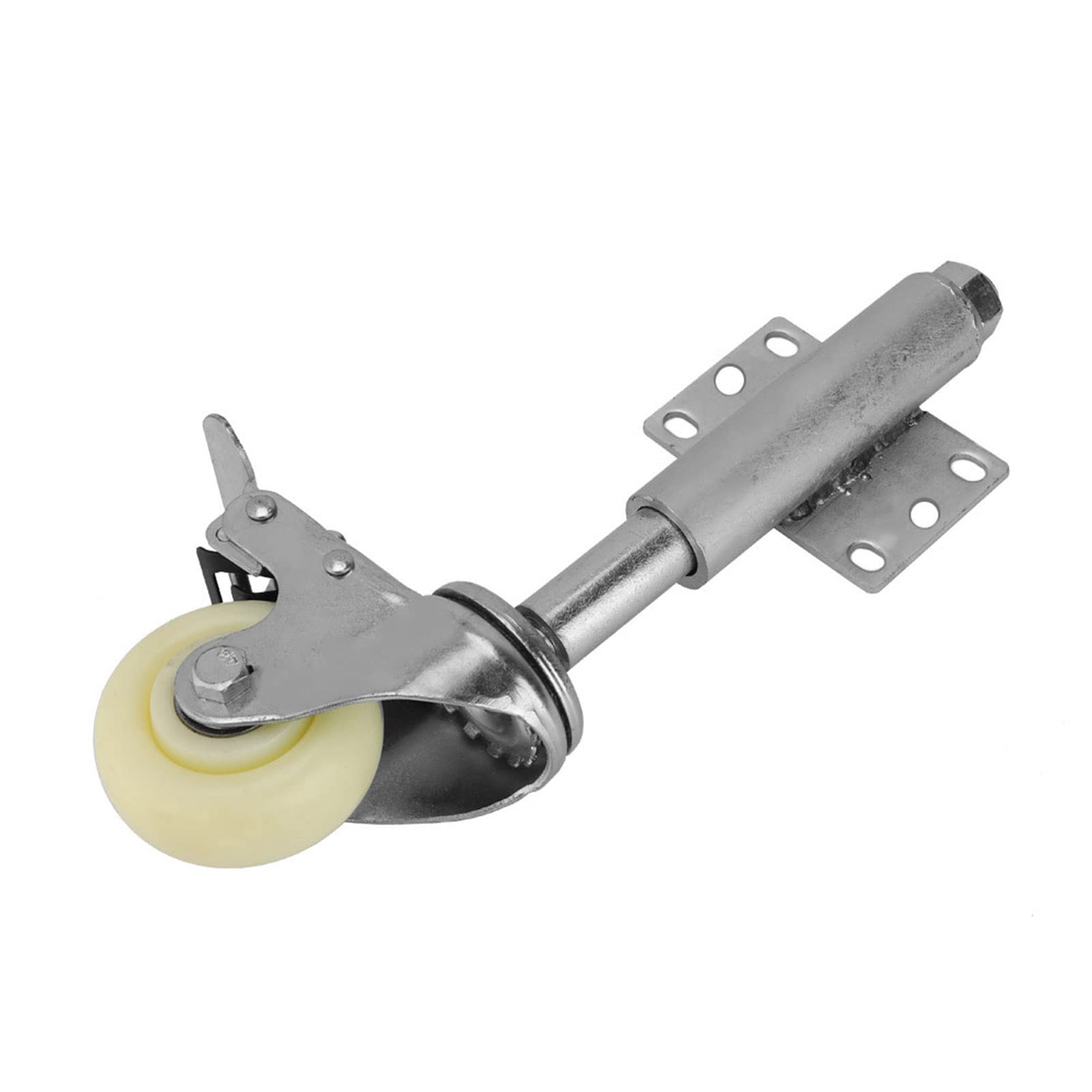 3" Spring Loaded Caster Nylon Metal Gate Wheel Heavy Duty Flat Free Spring Loaded Swivel Caster with Brake Spring Loaded Wheel 110lbs Load Capacity