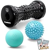 Tumaz Massage Ball & Foot Roller 3-in-1 Set with Spiky Ball, Lacrosse Ball, Massage Roller - Ergonomic Design to Relieve Plantar Fasciitis, Foot Massager for Deep and Superficial Muscle Pain