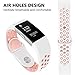 iGK For Fitbit Charge 2 Bands, Adjustable Replacement Sport Strap Bands for Fitbit Charge 2 Smartwatch Fitness Wristband Soft Silicone White Pink Small