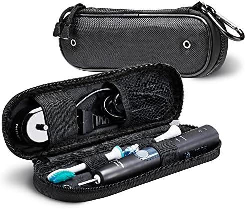 Toothbrush Travel Case For Oral B/Oral-B Pro 1000 1500 5000 7000 & Philips Sonicare 4100 1100 5300 5100 6100/iO Electric Toothbrush, Hard Protective Storage Bag (Black Case With Toothbrush Cap - View #4