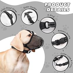 Dog Muzzle,Mesh Soft Muzzle for Small Medium Large